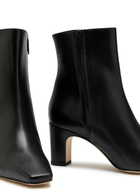 Manolo Blahnik Ofaralo 70 Leather Ankle Boots Black