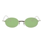 Ray-Ban Green and White Rimless Round Sunglasses