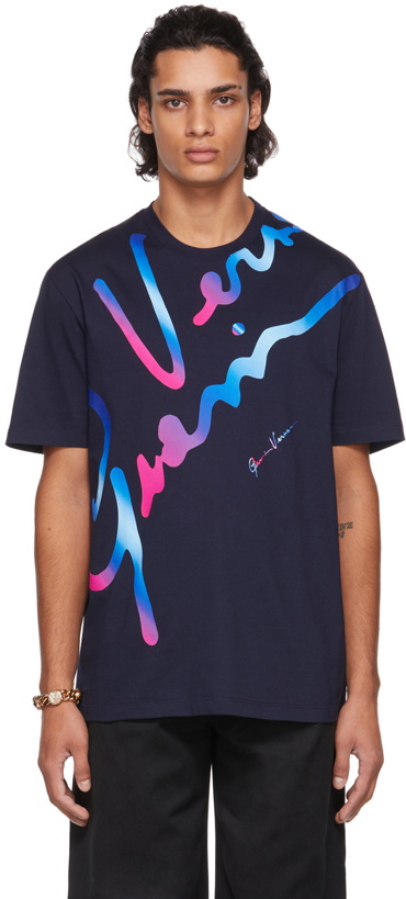Photo: Versace Navy GV Signature T-Shirt