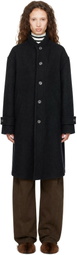COOR Black Virgin Wool High Neck Coat
