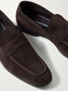 TOM FORD - Sean Suede Penny Loafers - Brown