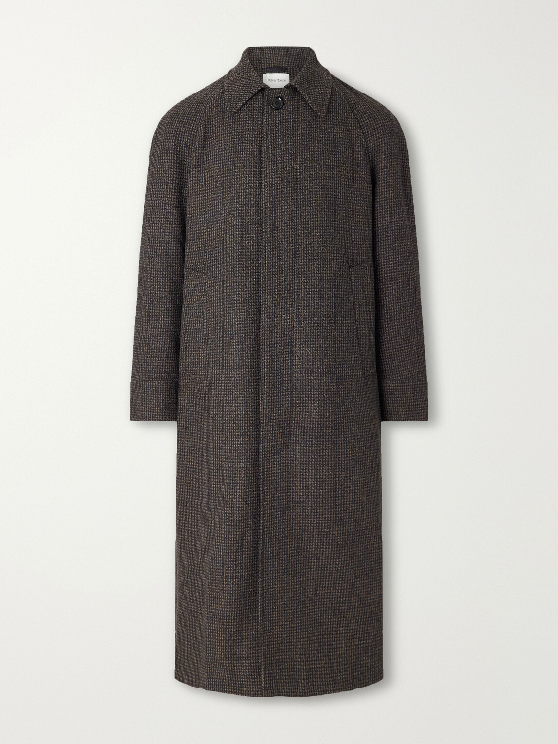 Oliver Spencer - Lothian Houndstooth Tweed Coat - Brown