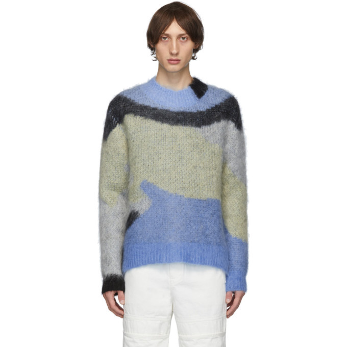 Ambush Blue and Green Mohair Sweater Ambush