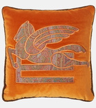 Etro Embroidered velvet cushion