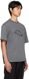 Feng Chen Wang Gray Double Collar T-Shirt