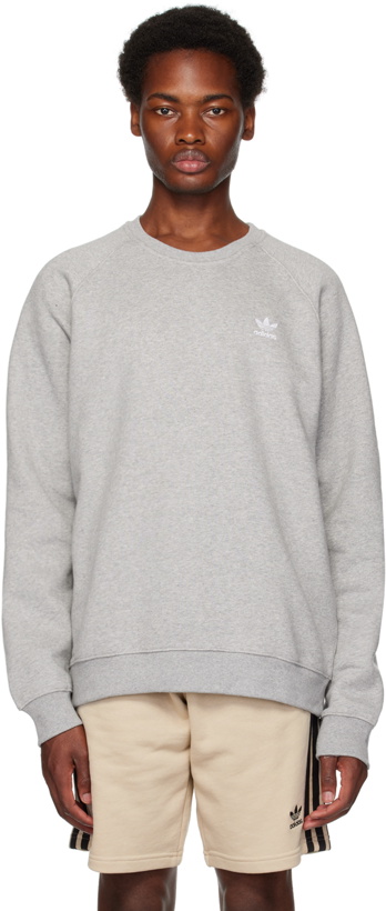 Photo: adidas Originals Gray Trefoil Essentials Sweatshirt