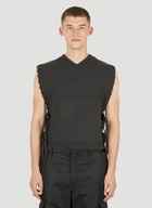 Laced Sleeveless Sweater in Black