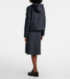 Moncler Belted denim midi skirt
