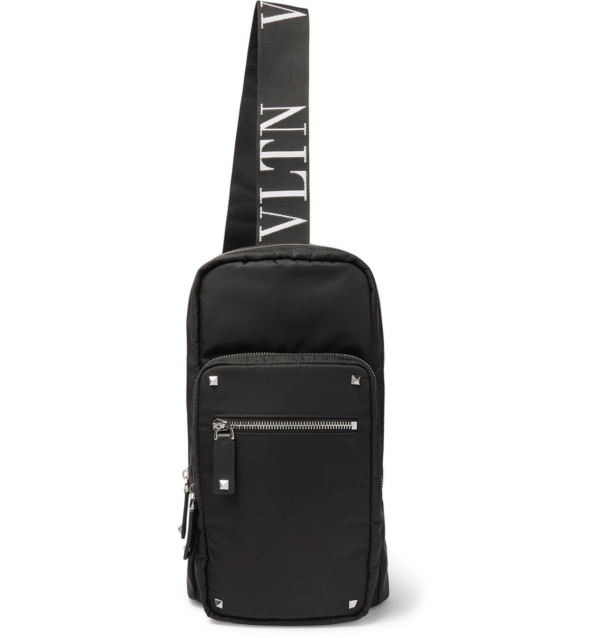 - Valentino Shell Sling Backpack - Black Valentino