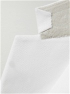 Off-White - Double-Breasted Printed Denim Blazer - White