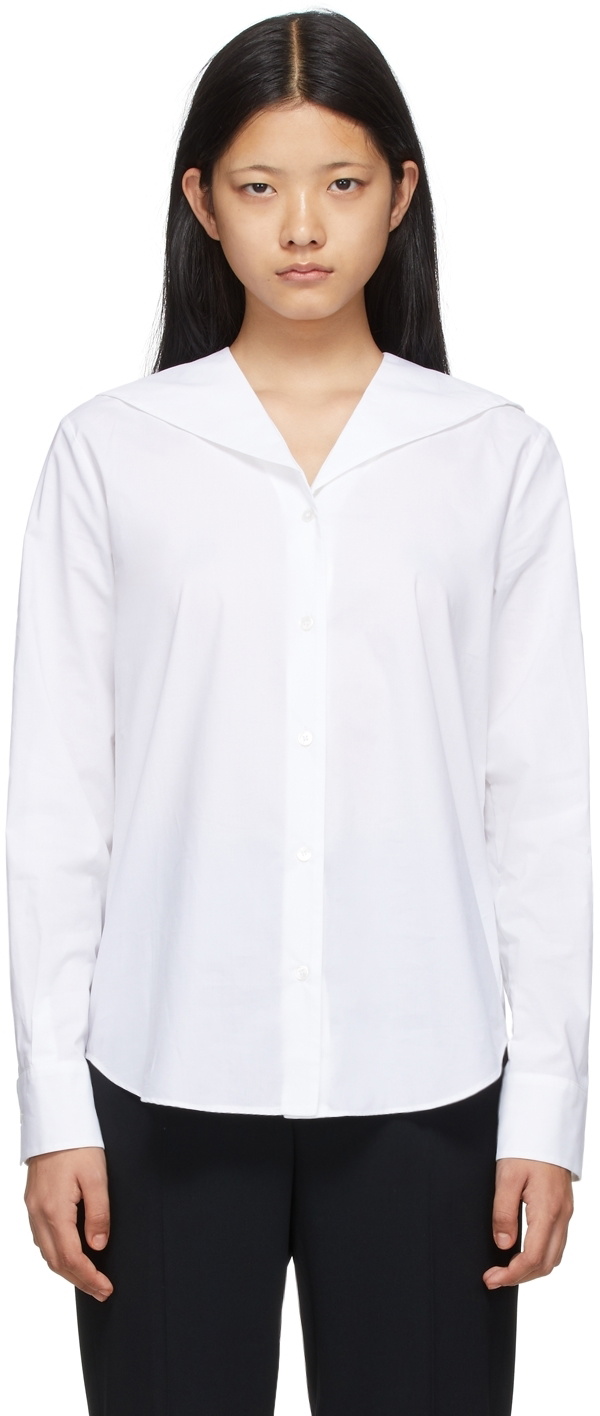 MM6 Maison Margiela White Sailor Collar Shirt MM6 Maison Margiela