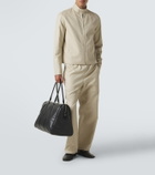 Gucci GG canvas leather-trimmed duffel bag