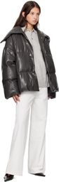 Nanushka Khaki Alora Down Vegan Leather Jacket