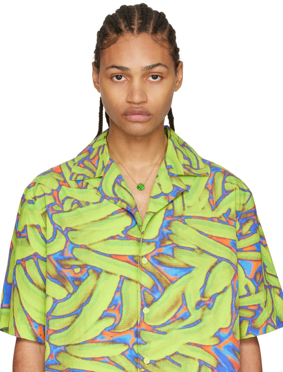 Bottega Veneta Gold & Green Fern Necklace Bottega Veneta