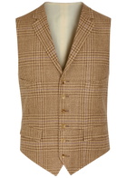 Polo Ralph Lauren Checked Linen-blend Waistcoat Camel