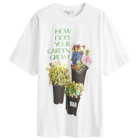 JW Anderson Men's Flower Pot Print Oversized T-Shirt in White