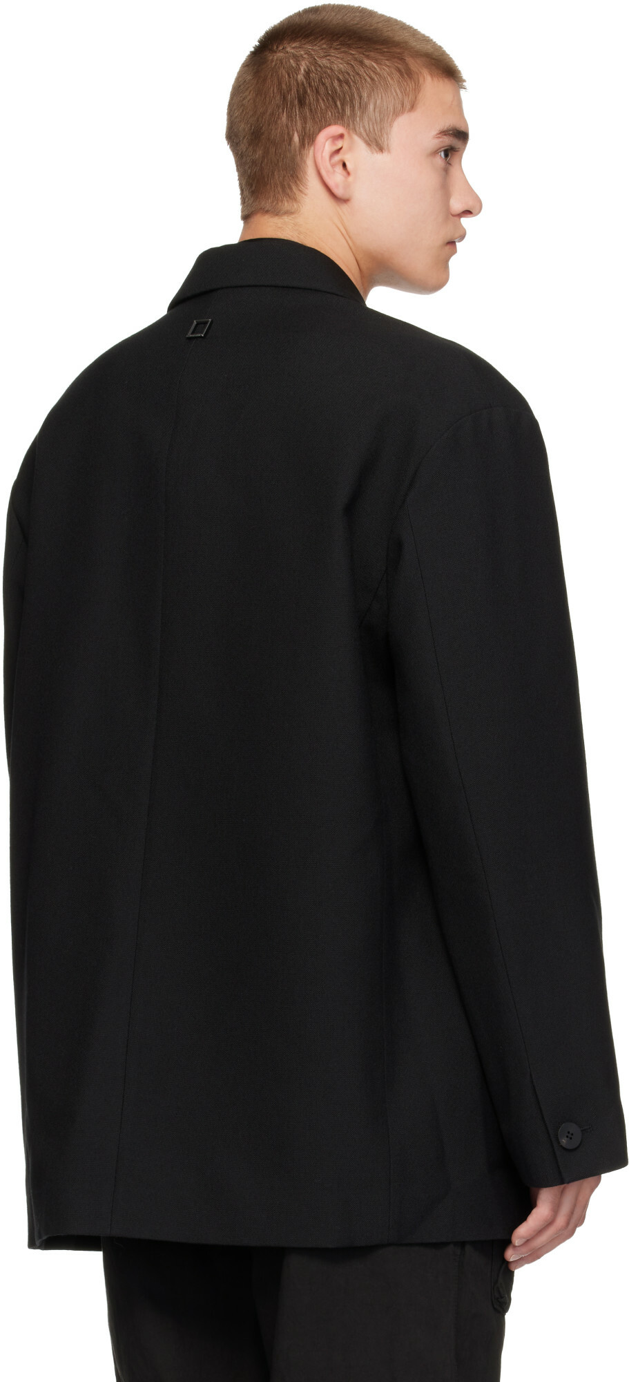 WOOYOUNGMI Black Oversized Wool Blazer