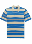 LOEWE - Paula's Ibiza Striped Silk, Linen and Cotton Polo Shirt - Blue