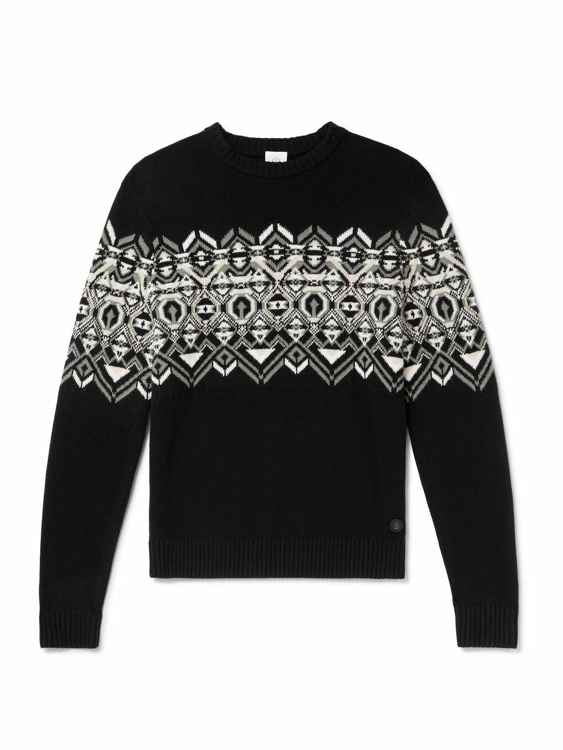 BOGNER - Luci Fair Isle Virgin Wool Sweater - Black