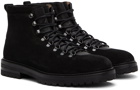 Manolo Blahnik Black Suede Calaurio Lace-Up Boots