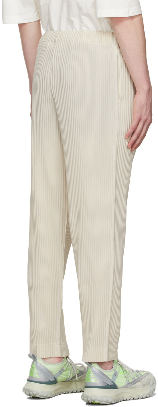 HOMME PLISSÉ ISSEY MIYAKE: Off-White Color Pleats Trousers