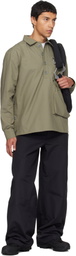 Reese Cooper Black Laminated Nylon Straight Leg Trousers