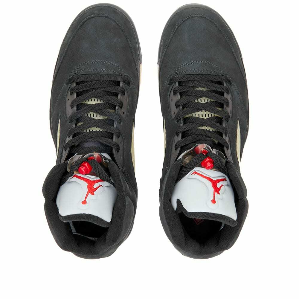 Air Jordan Men's 5 Retro GTX W Sneakers in Off Noir/Fire Red