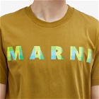 Marni Men's Gingham Logo T-Shirt in Creta