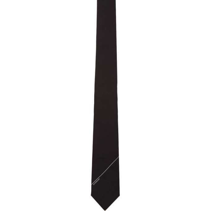Photo: Givenchy Black Diagonal Logo Tie