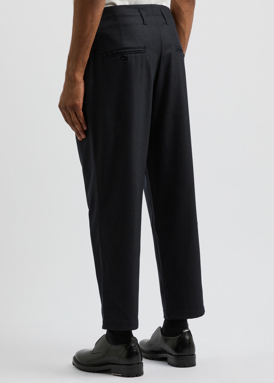 Ymc Collins Straight-leg Wool-blend Trousers Navy