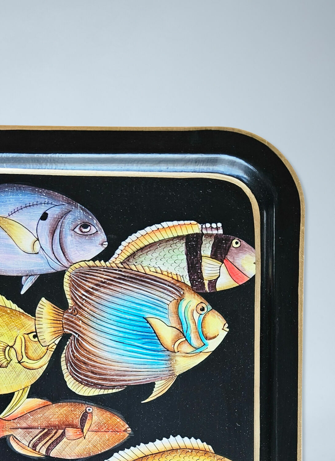 Les-Ottomans Rectangular Serving Tray with Fish Motif
