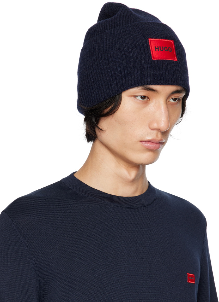 HUGO KIDS Logo-appliqué Beanie | Black