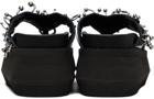 Sacai Black Pierced Thong Platform Sandals