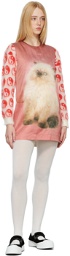 Ashley Williams SSENSE Exclusive Pink & White Cat A Line Mini Dress
