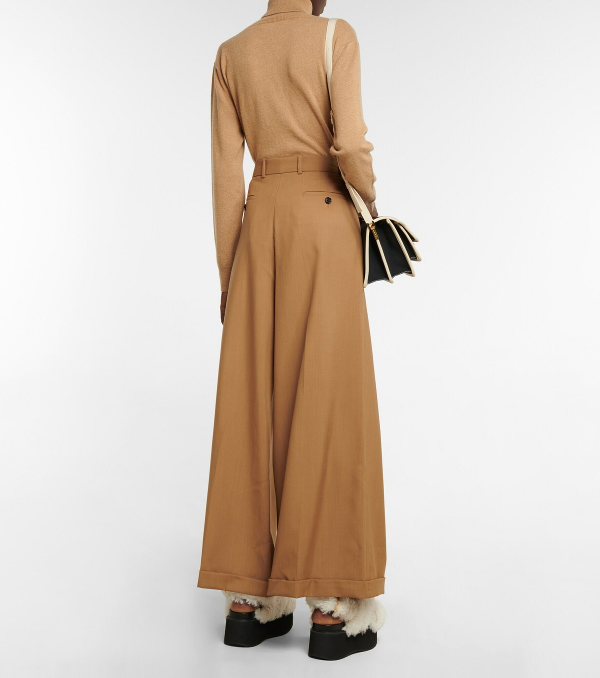 パンツ MARNI VIRGIN WOOL PANTS WITH WIDE LEG Marni wide-leg Virgin Wool Trousers | Blue | FARFETCH JO