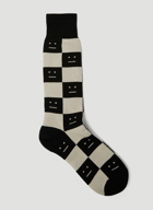 Face Patch Socks in Black