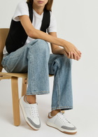 Saint Laurent Panelled Leather Sneakers White