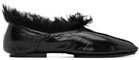 Jil Sander Black Deerskin Slippers