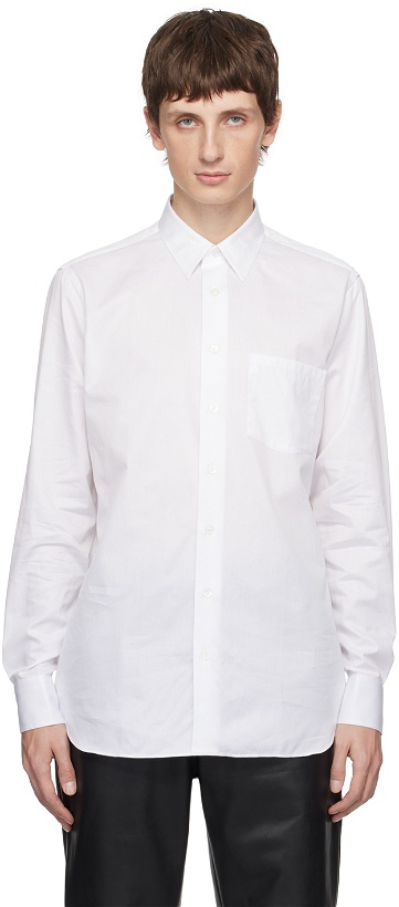 Photo: Lardini White Spread Collar Shirt