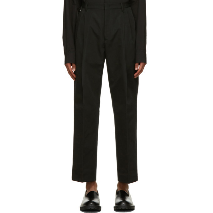 Photo: Valentino Black Pleated Logo Trousers