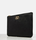 Valentino Garavani VLogo Swarovski®-embellished moiré pouch