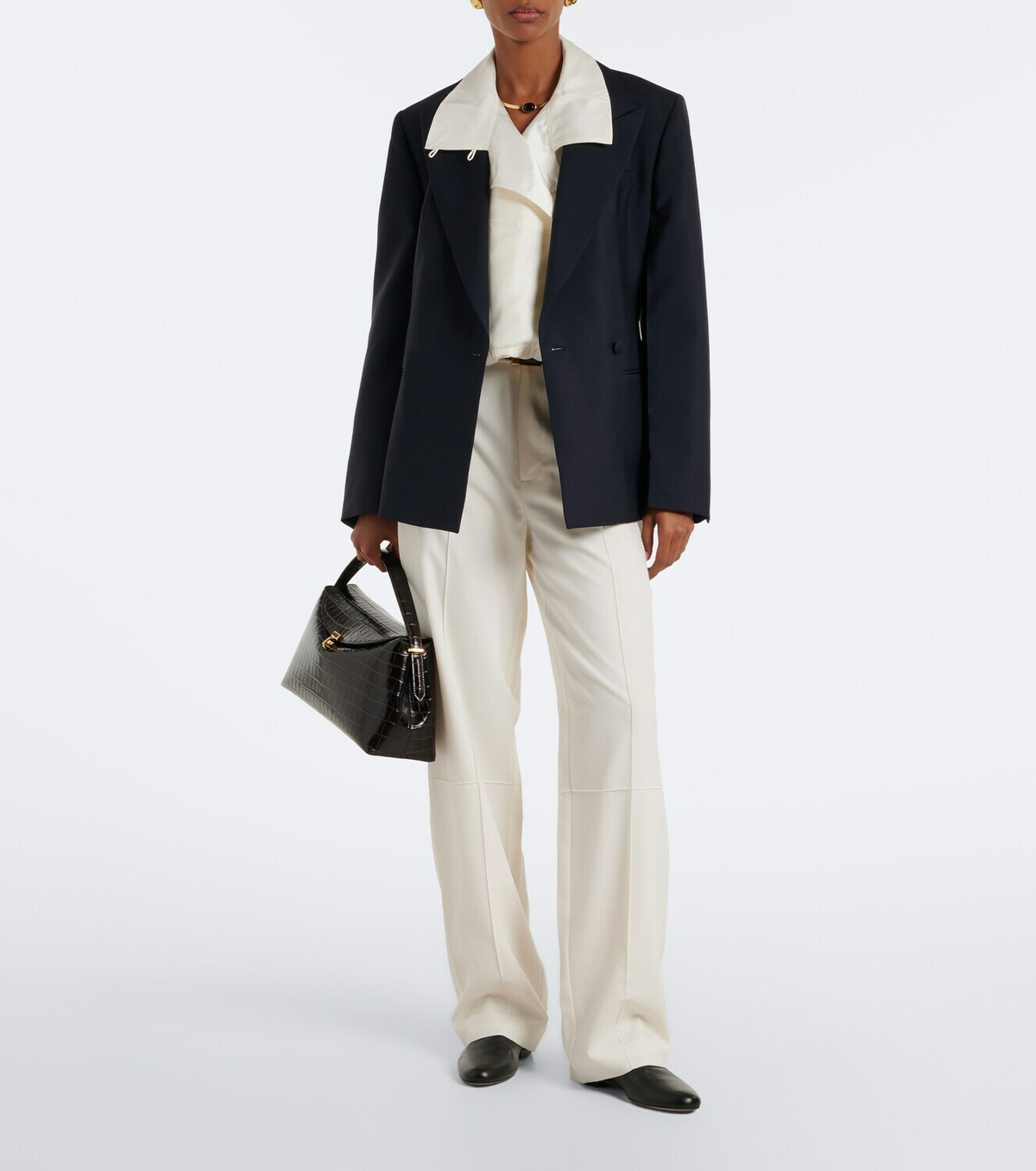 Róhe Double-breasted wool and mohair blazer