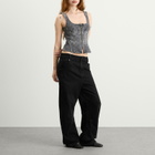 Marine Serre Women's Moon Laser Denim Bustier Top in Dark Grey