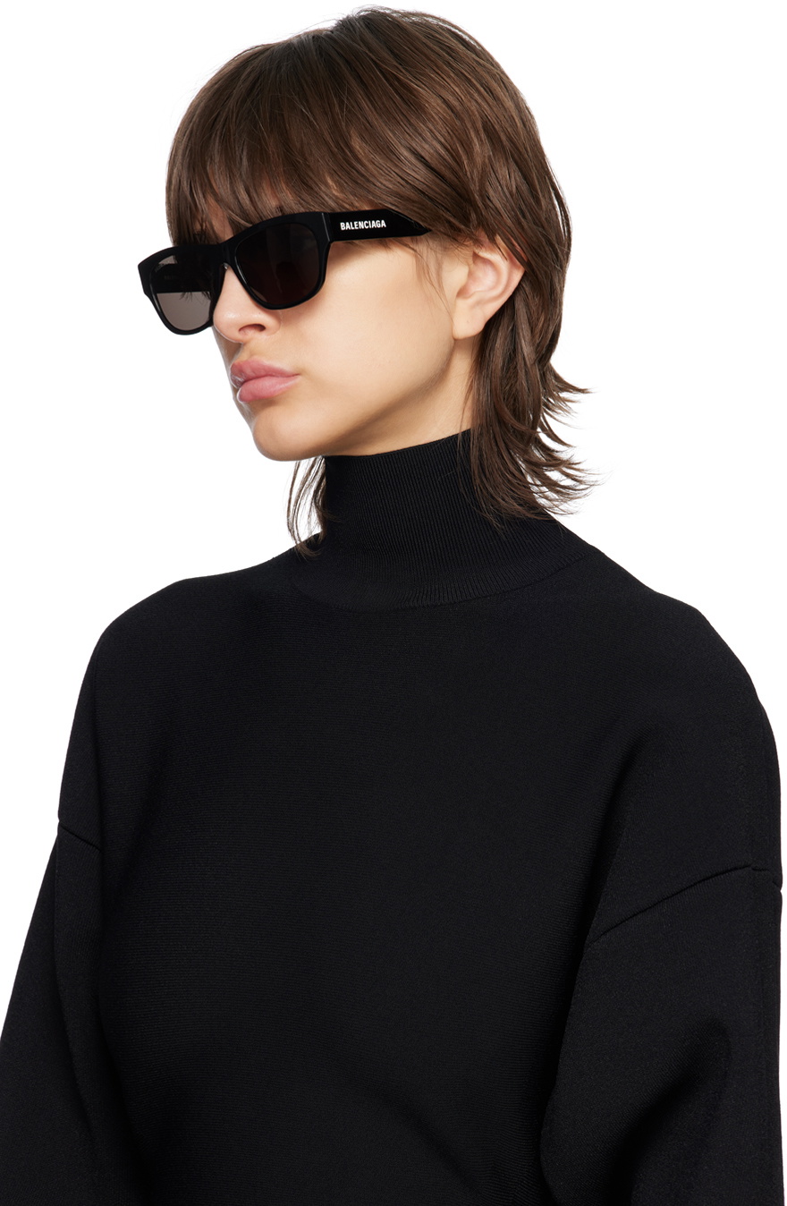 Balenciaga Black Rectangular Sunglasses Balenciaga