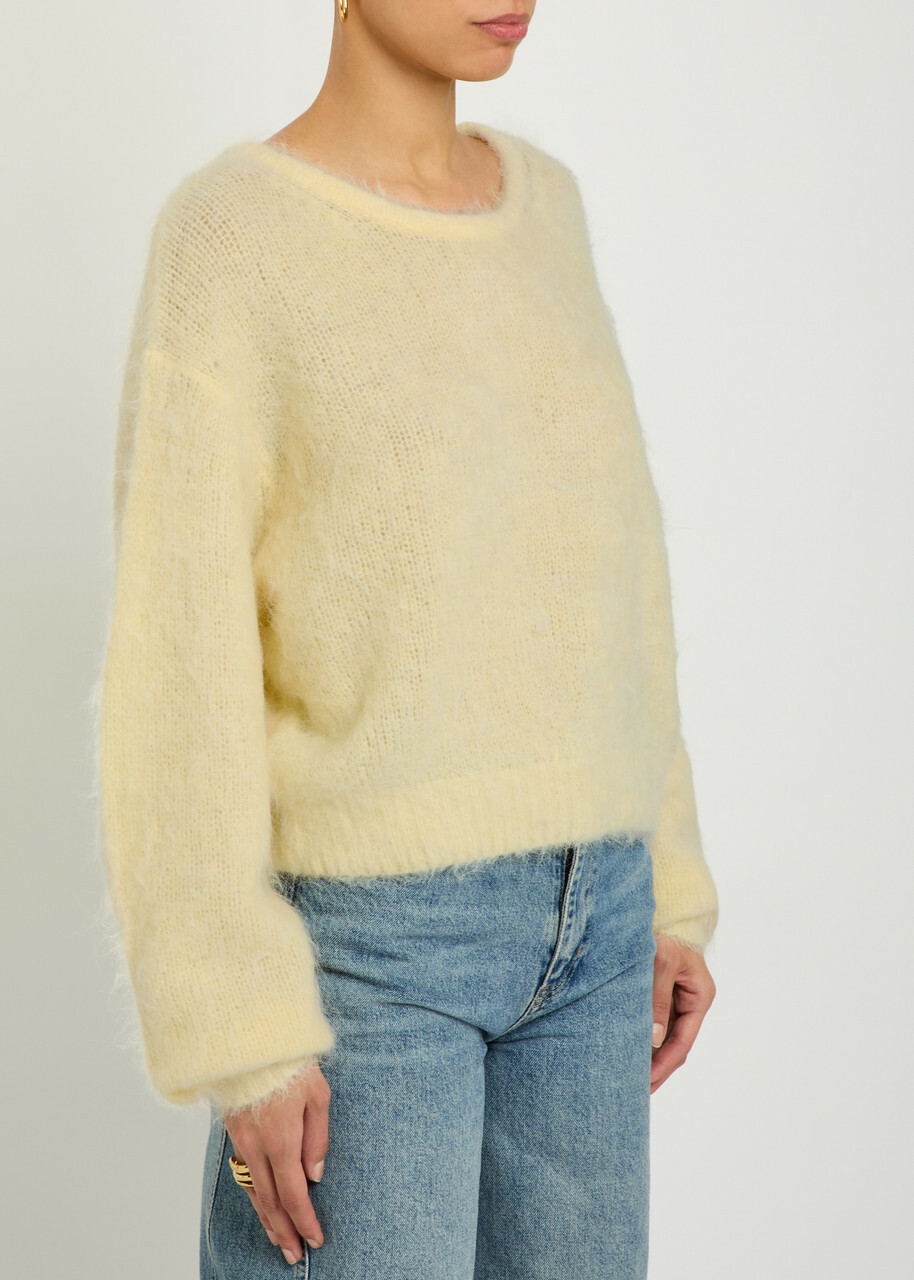American Vintage Niby Brushed Alpaca-blend Jumper Yellow