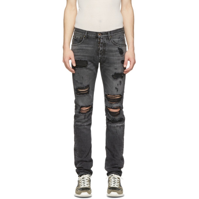 Photo: Unravel Black Distressed Dirty Skinny Jeans