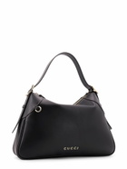 Gucci Gg Emblem Leather Shoulder Bag With Frontal Logo