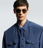 Saint Laurent Logo round glasses