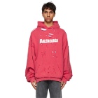 Balenciaga Red Caps Destroyed Hoodie