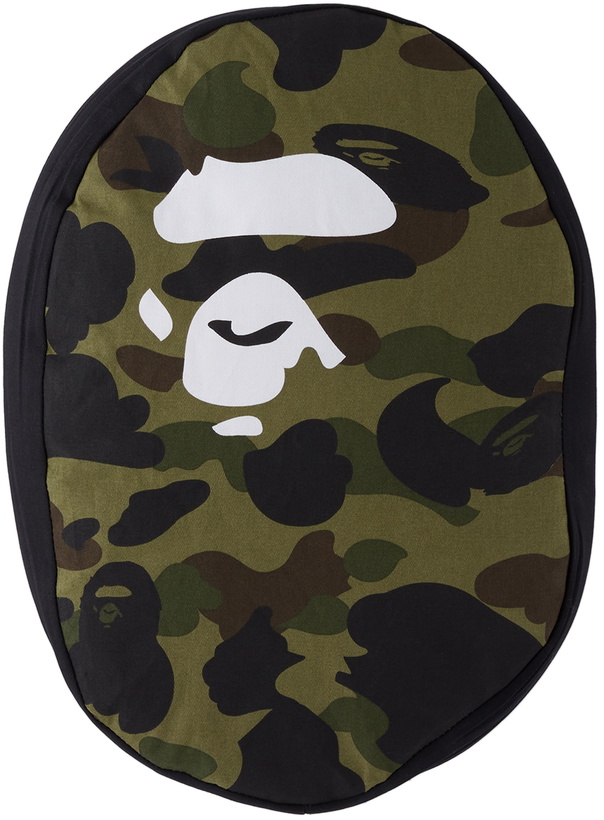 Photo: BAPE Black & Green Camo Ape Head Cushion